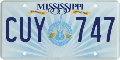 MS license plate CUY747
