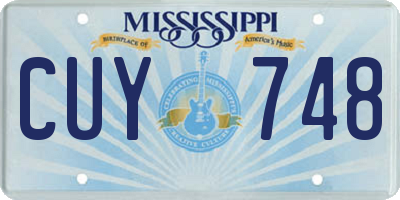 MS license plate CUY748