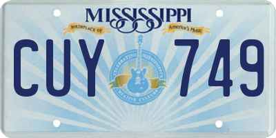 MS license plate CUY749