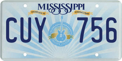 MS license plate CUY756