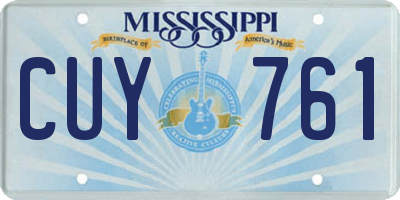 MS license plate CUY761