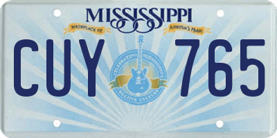 MS license plate CUY765