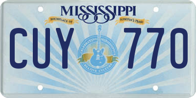 MS license plate CUY770