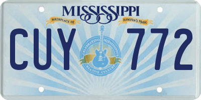 MS license plate CUY772