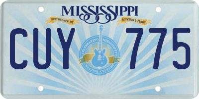 MS license plate CUY775