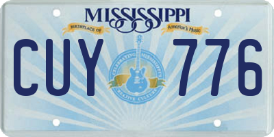 MS license plate CUY776