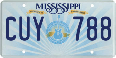 MS license plate CUY788