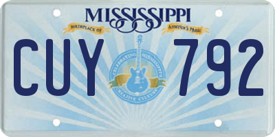 MS license plate CUY792