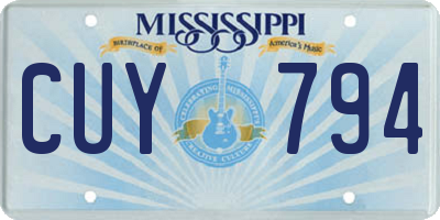 MS license plate CUY794