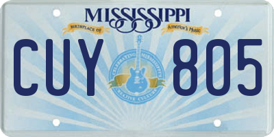 MS license plate CUY805