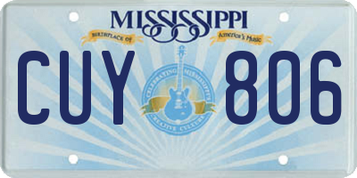 MS license plate CUY806