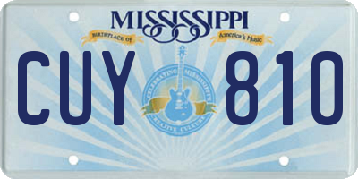 MS license plate CUY810