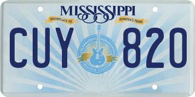 MS license plate CUY820