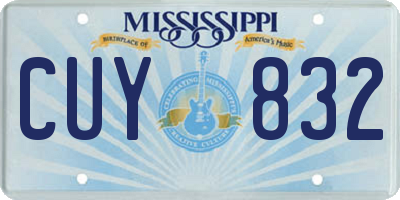 MS license plate CUY832