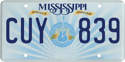 MS license plate CUY839