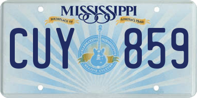 MS license plate CUY859