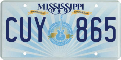MS license plate CUY865