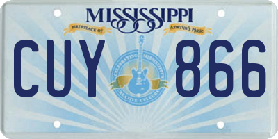 MS license plate CUY866