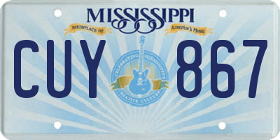 MS license plate CUY867