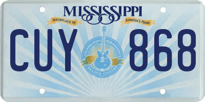 MS license plate CUY868