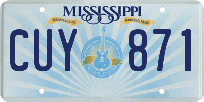 MS license plate CUY871