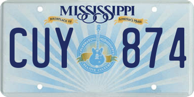 MS license plate CUY874
