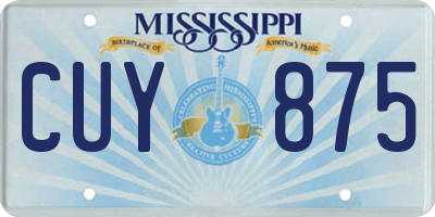 MS license plate CUY875