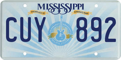MS license plate CUY892