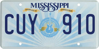 MS license plate CUY910