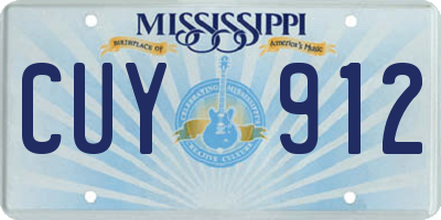 MS license plate CUY912