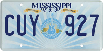 MS license plate CUY927