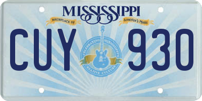 MS license plate CUY930