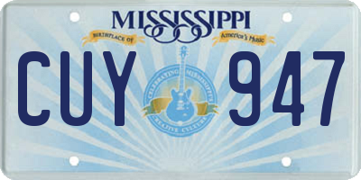 MS license plate CUY947