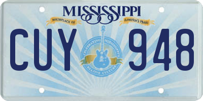 MS license plate CUY948