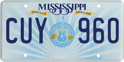 MS license plate CUY960
