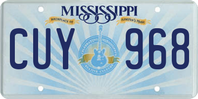 MS license plate CUY968