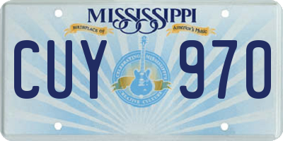 MS license plate CUY970