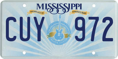MS license plate CUY972