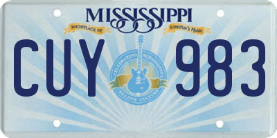 MS license plate CUY983