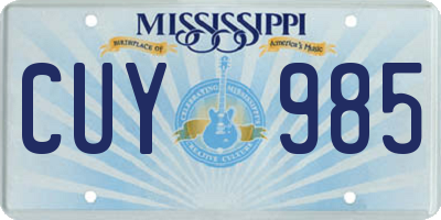 MS license plate CUY985