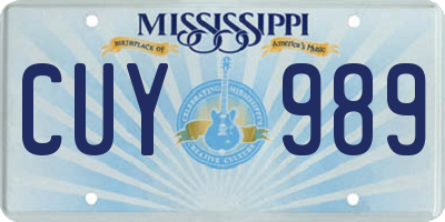 MS license plate CUY989