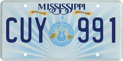 MS license plate CUY991