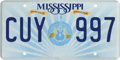 MS license plate CUY997
