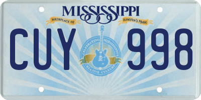 MS license plate CUY998
