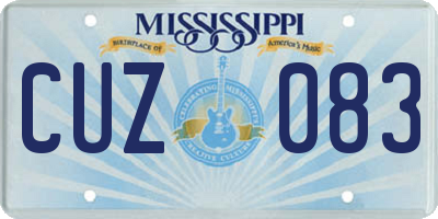 MS license plate CUZ083
