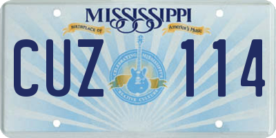 MS license plate CUZ114