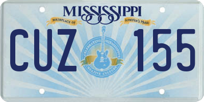 MS license plate CUZ155