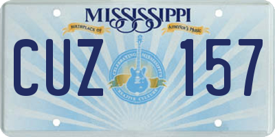 MS license plate CUZ157