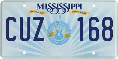 MS license plate CUZ168