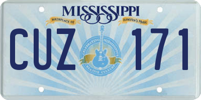 MS license plate CUZ171